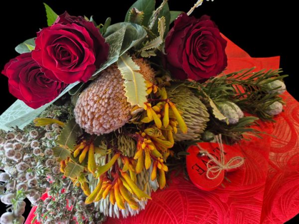 Native Bouquet With Red Roses