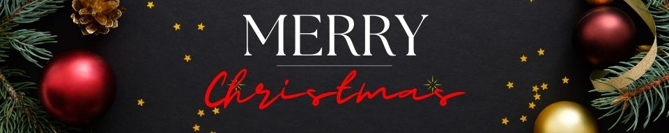 Black Modern Merry Christmas Banner